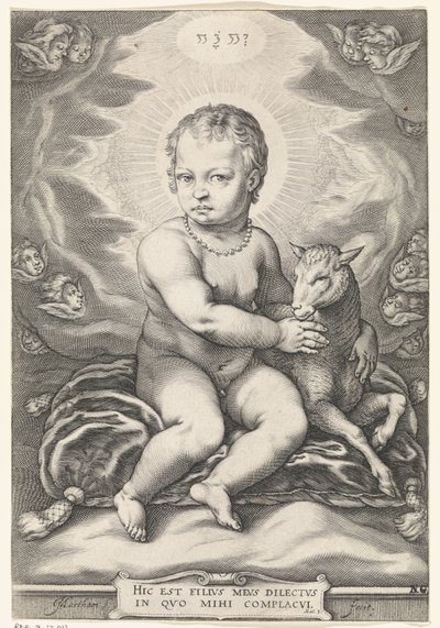 Sitzendes Christuskind mit Lamm von Jacob Matham