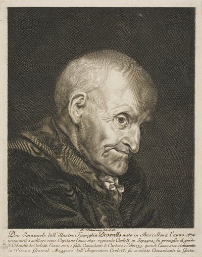 Porträt von Don Emanuel Desvalls von Jacob Matthias Schmutzer