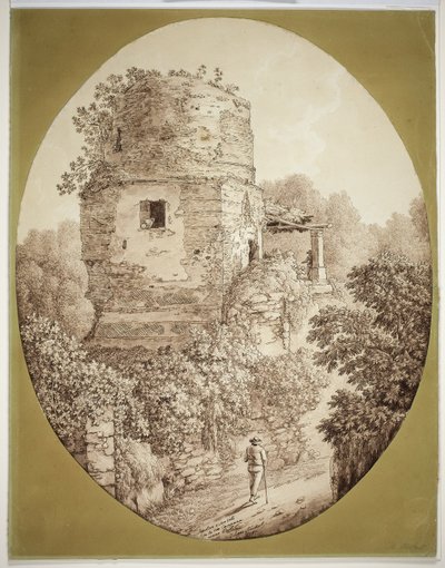 Turm mit gehendem Mann von Jacob Philipp Hackert