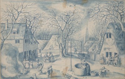 Dorfszene: Winter, 16. Jahrhundert von Jacob Savery I