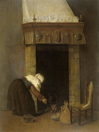 Frau am Herd von Jacob Vrel