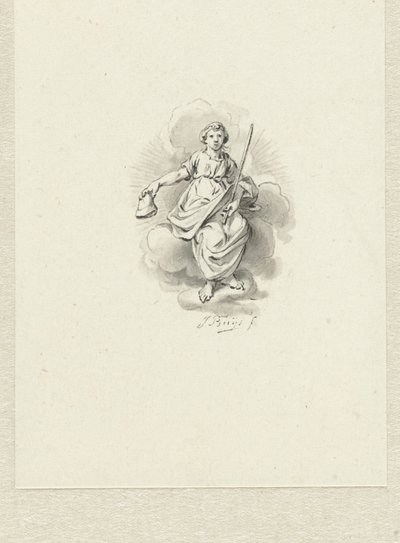Sitzende allegorische Frauenfigur auf den Wolken von Jacobus Buys