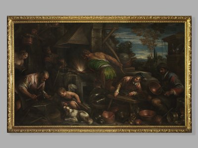 Die Schmiede des Vulkan von Jacopo Bassano