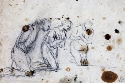 Studie für kniende Figuren von Jacopo Robusti Tintoretto