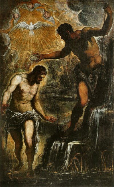 Die Taufe Christi, ca. 1589 von Jacopo Robusti Tintoretto