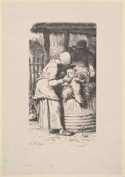 Schafschur, 1853 von Jacques Adrien Lavieille