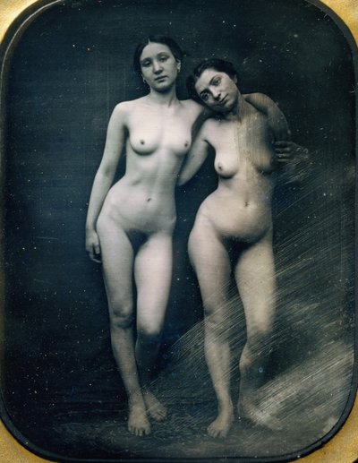 Zwei stehende weibliche Akte, ca. 1850 von Jacques Antoine Moulin
