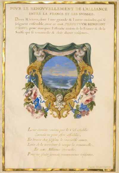 Wappen mit Landschaft von Jacques Bailly