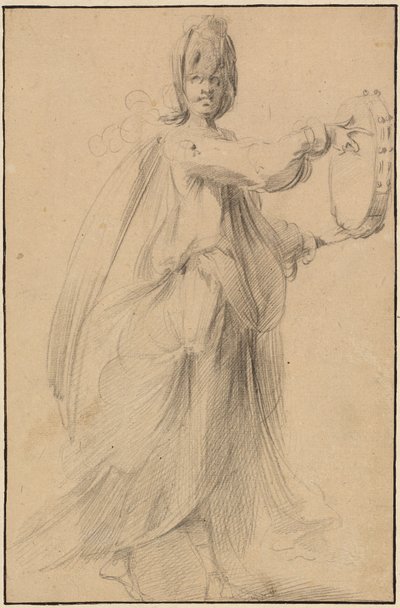 Tänzerin mit Tamburin von Jacques Bellange