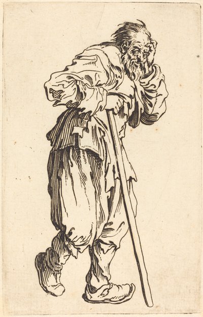 Bettler mit einem Stock von Jacques Callot