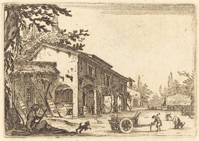 Hof eines Bauernhofs von Jacques Callot