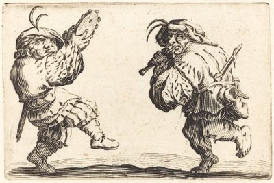 Tänzer mit Flöte und Tamburin von Jacques Callot