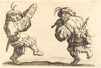 Tänzer mit Flöte und Tamburin von Jacques Callot