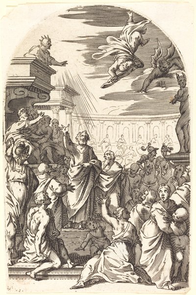 Der Sturz des Simon Magus von Jacques Callot
