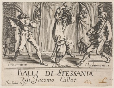 Frontispiz, aus Balli di Sfessania von Jacques Callot