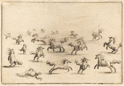 Pferde im Galopp von Jacques Callot