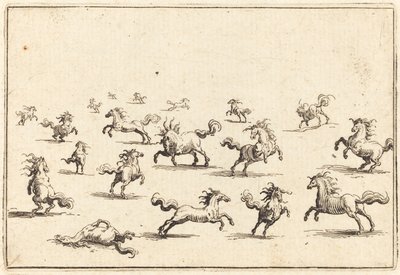 Pferde im Galopp von Jacques Callot