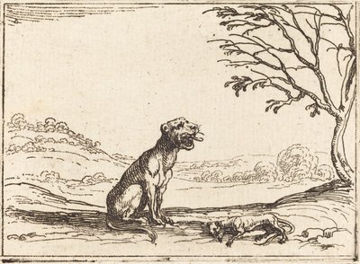 Löwin trauert um ihr Junges von Jacques Callot