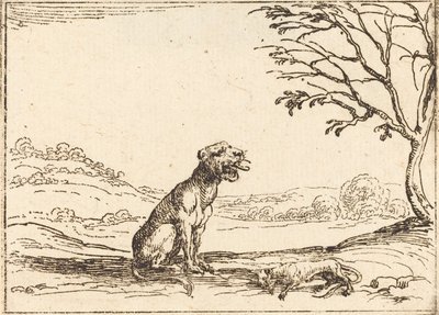 Löwin trauert um ihr Junges von Jacques Callot