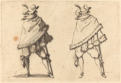 Mann in seinen Mantel gehüllt von Jacques Callot