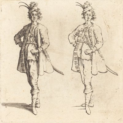 Offizier, Vorderansicht von Jacques Callot