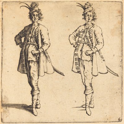 Offizier, Vorderansicht, 1617 und 1621 von Jacques Callot