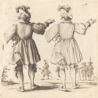 Offizier mit Feder, von hinten gesehen von Jacques Callot