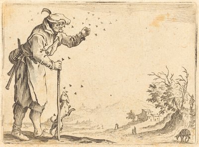 Bauer von Bienen angegriffen von Jacques Callot