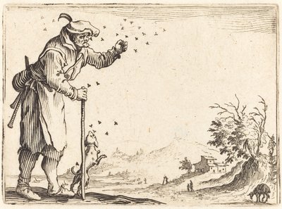 Bauer von Bienen angegriffen von Jacques Callot