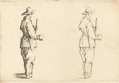 Bauer mit einer Tasse von Jacques Callot