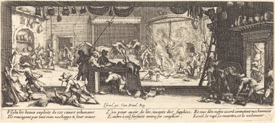 Plünderung eines großen Bauernhauses von Jacques Callot
