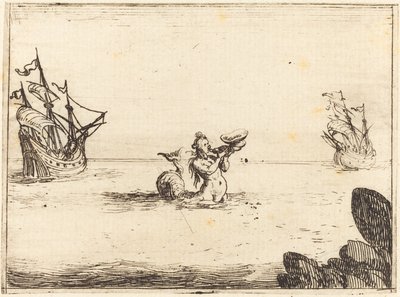 Sirene zwischen zwei Schiffen von Jacques Callot