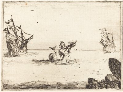 Sirene zwischen zwei Schiffen von Jacques Callot