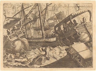 Sturm vor der Küste von Barcelona von Jacques Callot
