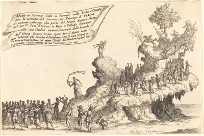 Der Zug des Berges Parnassus von Jacques Callot