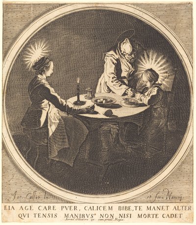 Die Heilige Familie am Tisch von Jacques Callot