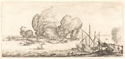 Der große Felsen, wahrscheinlich um 1630 von Jacques Callot