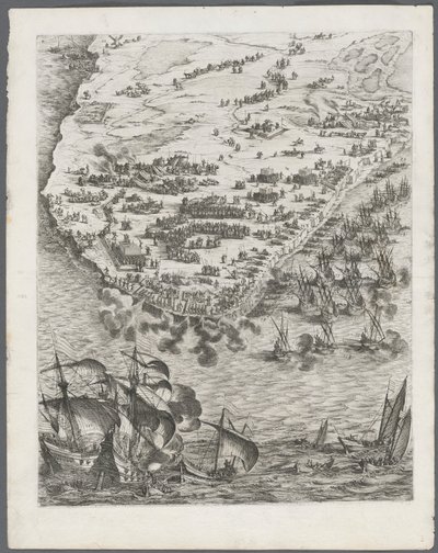 Die Belagerung von La Rochelle: Platte 10 von Jacques Callot