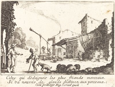 Der Schweinehirt, 1635 von Jacques Callot
