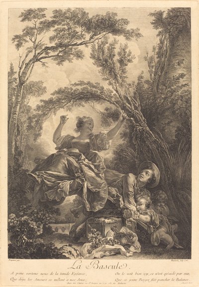 Die Wippe von Jacques Firmin Beauvarlet after Jean Honoré Fragonard