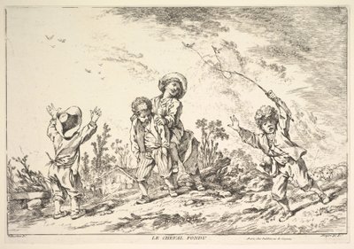 Bockspringen, Mitte bis Ende des 18. Jahrhunderts von Jacques Gabriel Huquier
