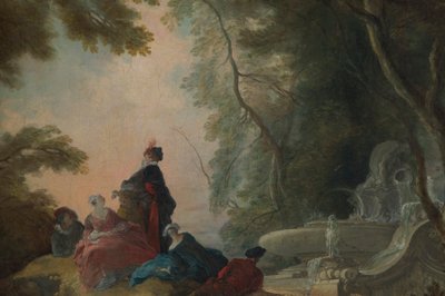 Galante Gesellschaft an einem Brunnen von Jacques Lajoue de