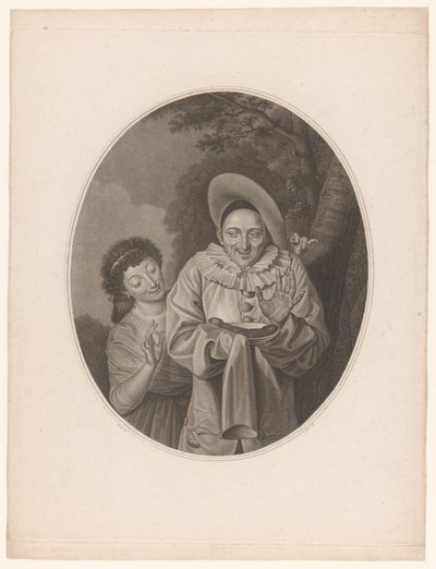 Pierrot mit Wurst von Jacques Louis Copia