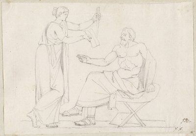 Sokrates und Diotima von Jacques Louis David