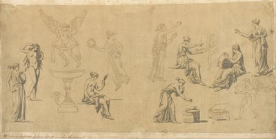 Studien klassischer Frauen mit Eros von Jacques Louis David
