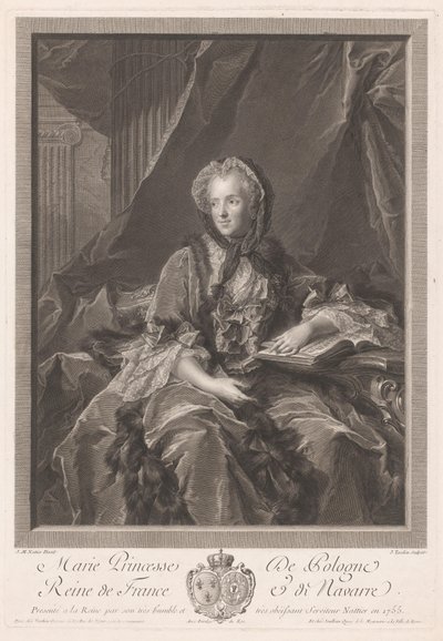 Porträt von Königin Maria Leszczyńska von Jacques Nicolas Tardieu