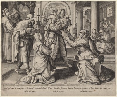 Darstellung im Tempel von Jacques de Bie after Maarten