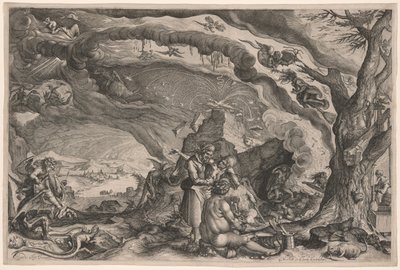 Hexen bereiten sich auf den Sabbat vor von Jacques de Gheyn II