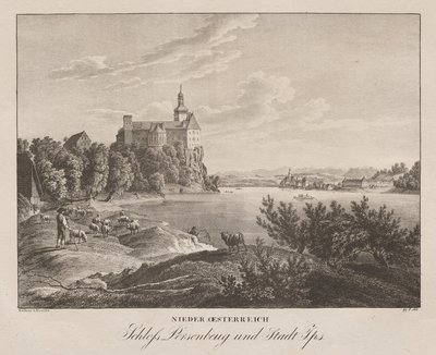 Niederösterreich, Schloss Persenbeug und Stadt Ybbs von Jakob Alt