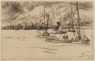 Amsterdam, vom Tolhuis, 1863 von James Abbott McNeill Whistler